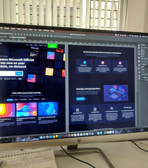 grey flat screen computer monitor