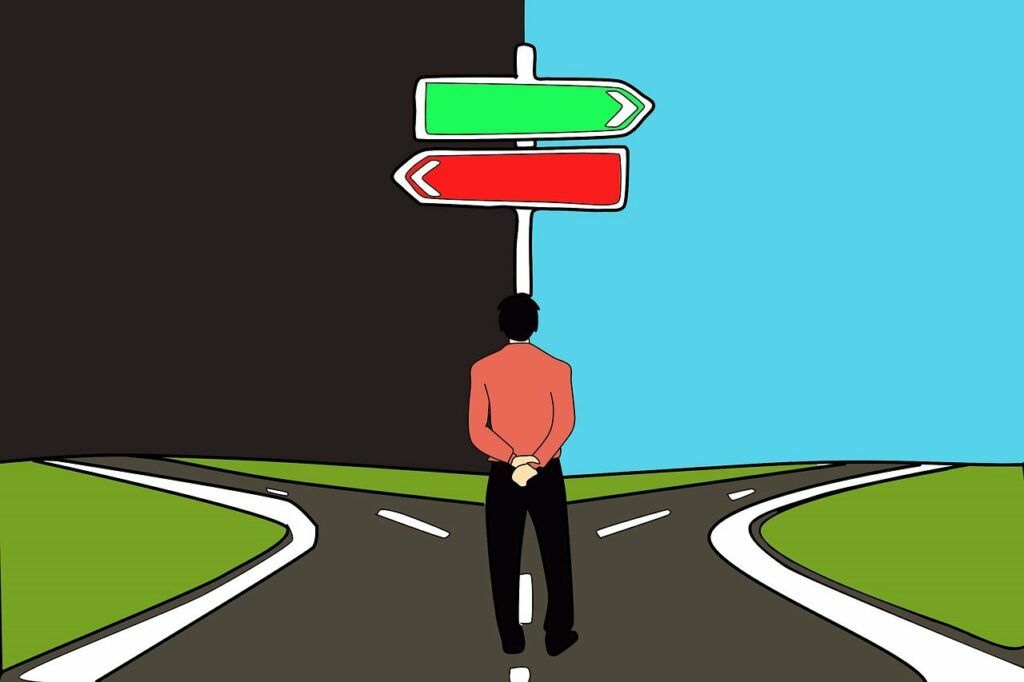 decision, choice, path, road, right and wrong, decision, decision, decision, decision, choice, choice, choice, choice, choice