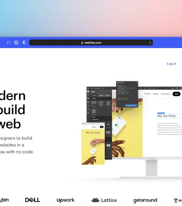 a computer screen with the words the modern way to build for the web