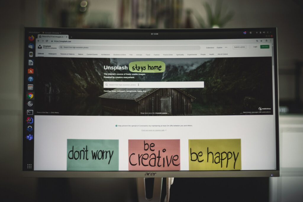 black flat screen computer monitor